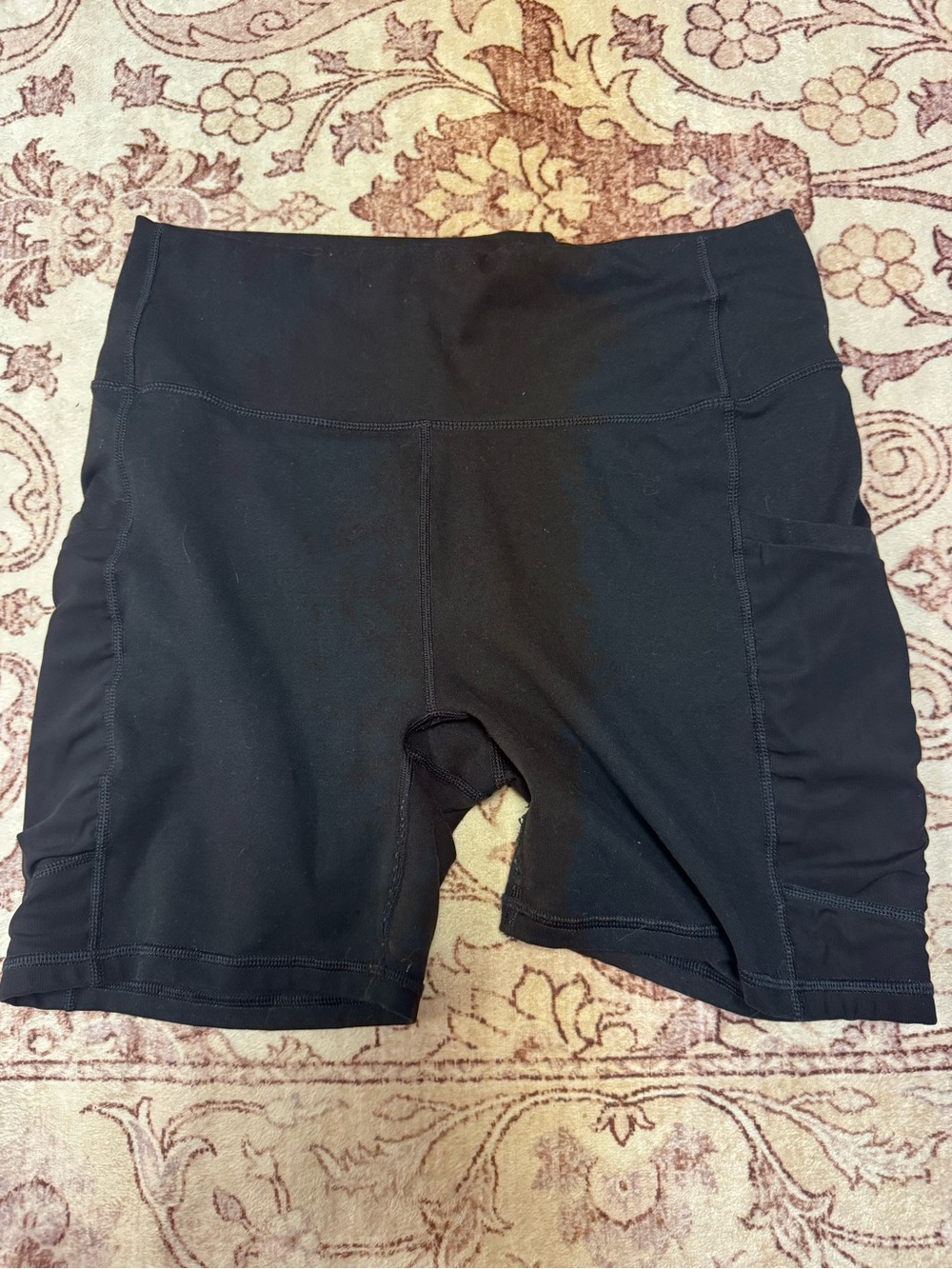 Fabletics Black High-Rise Bike Shorts with Side Pockets
